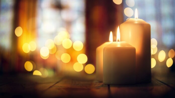 Candles in a church background